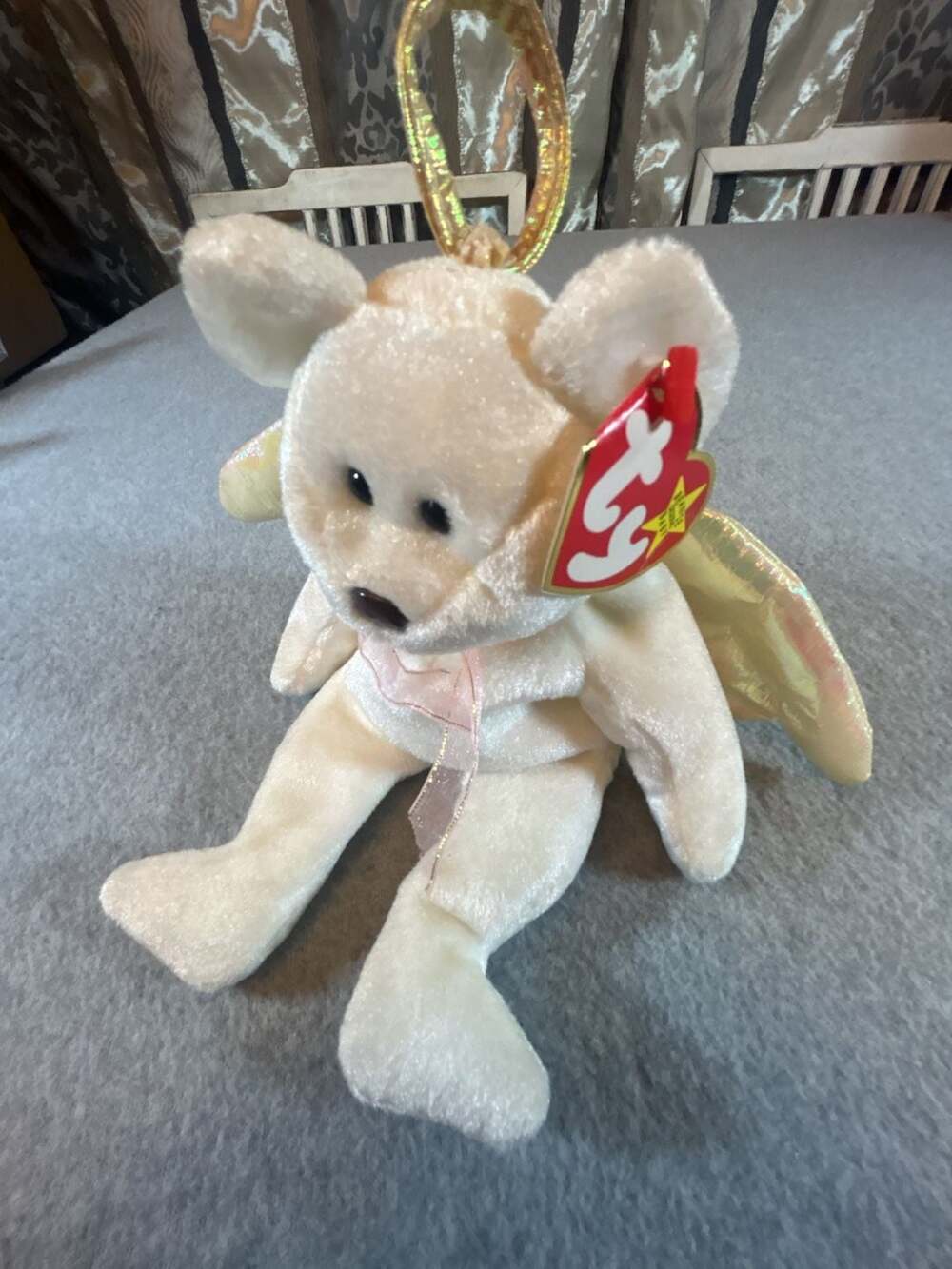 1998 TY Beanie Baby Halo The Angel Bear with Original Tags
